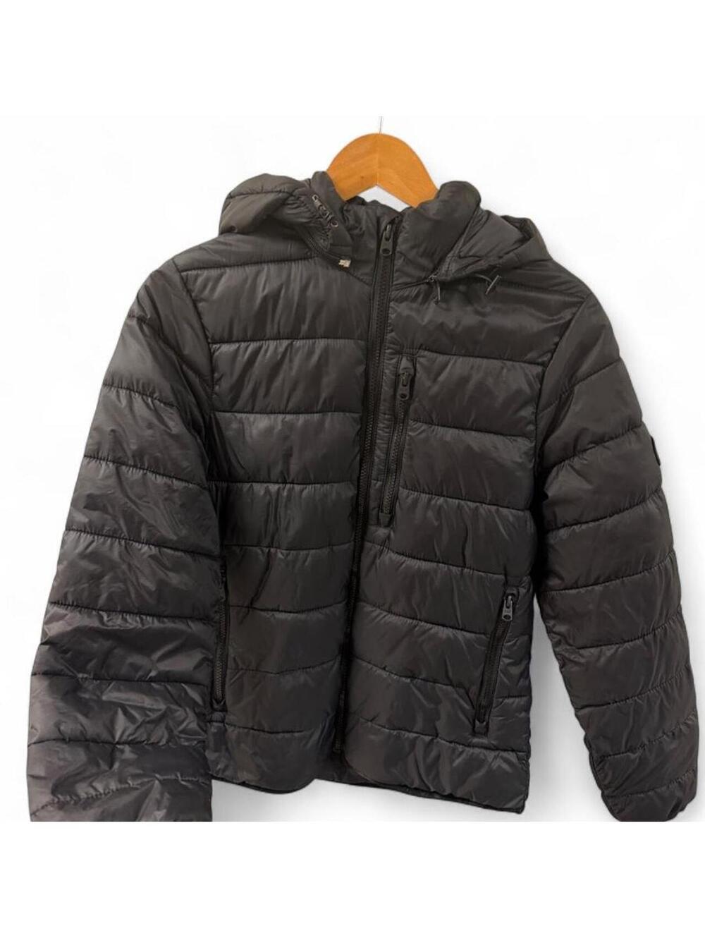 Abercrombie & Fitch y2k black puffer jacket in XS with removable hoodie